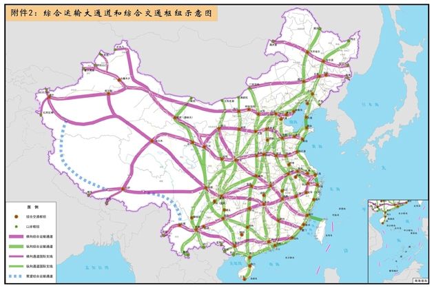 綜合運(yùn)輸大通道和綜合交通樞紐示意圖 綜合運(yùn)輸大通道和綜合交通樞紐示意圖